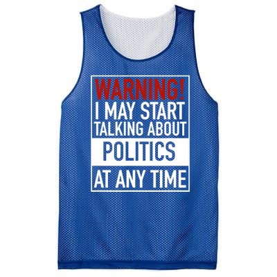 Warning I May Start Talking About Politics At Any Time Mesh Reversible Basketball Jersey Tank