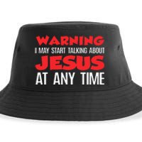 Warning I May Start Talking About Jesus Sustainable Bucket Hat