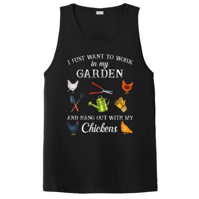 Work In My Garden Hangout With My Chickens Funny Gardening PosiCharge Competitor Tank