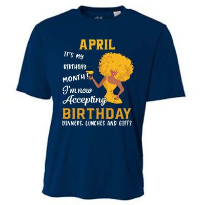 Womens Its My Birthday Shirts Black Women April Aries Taurus Gifts Cooling Performance Crew T-Shirt