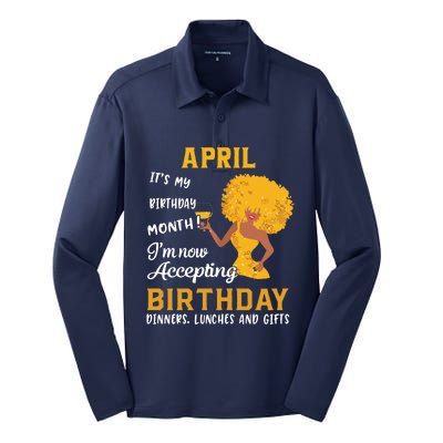 Womens Its My Birthday Shirts Black Women April Aries Taurus Gifts Silk Touch Performance Long Sleeve Polo