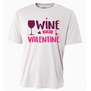 Wine Is My Valentine Funny Holiday Cooling Performance Crew T-Shirt