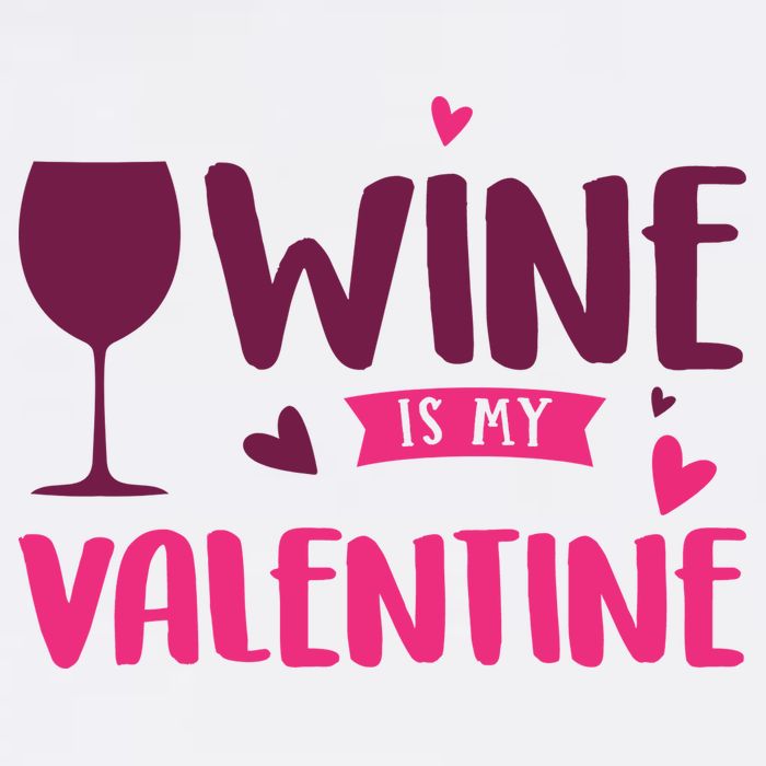Wine Is My Valentine Funny Holiday Sustainable Bucket Hat
