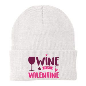 Wine Is My Valentine Funny Holiday Knit Cap Winter Beanie