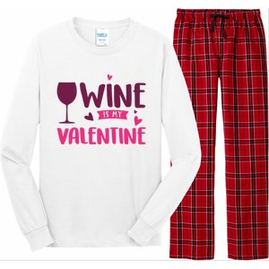 Wine Is My Valentine Funny Holiday Long Sleeve Pajama Set