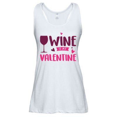 Wine Is My Valentine Funny Holiday Ladies Essential Flowy Tank
