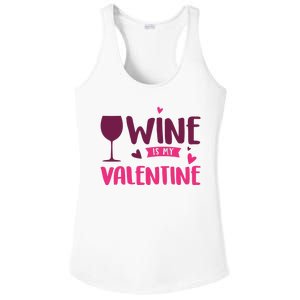 Wine Is My Valentine Funny Holiday Ladies PosiCharge Competitor Racerback Tank