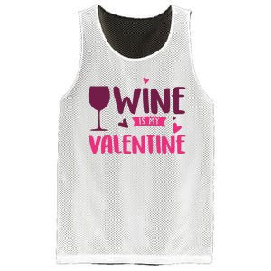 Wine Is My Valentine Funny Holiday Mesh Reversible Basketball Jersey Tank