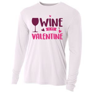 Wine Is My Valentine Funny Holiday Cooling Performance Long Sleeve Crew