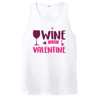 Wine Is My Valentine Funny Holiday PosiCharge Competitor Tank