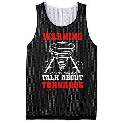 Warning I May Spontaneously Talk About Tornados Hunter Gift Mesh Reversible Basketball Jersey Tank