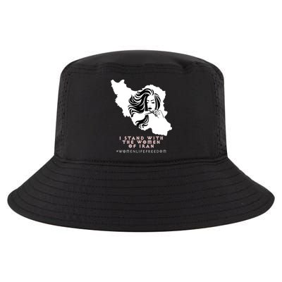 Womens Iran Map, I STAND WITH WOMEN OF IRAN Support Iranian Women Cool Comfort Performance Bucket Hat