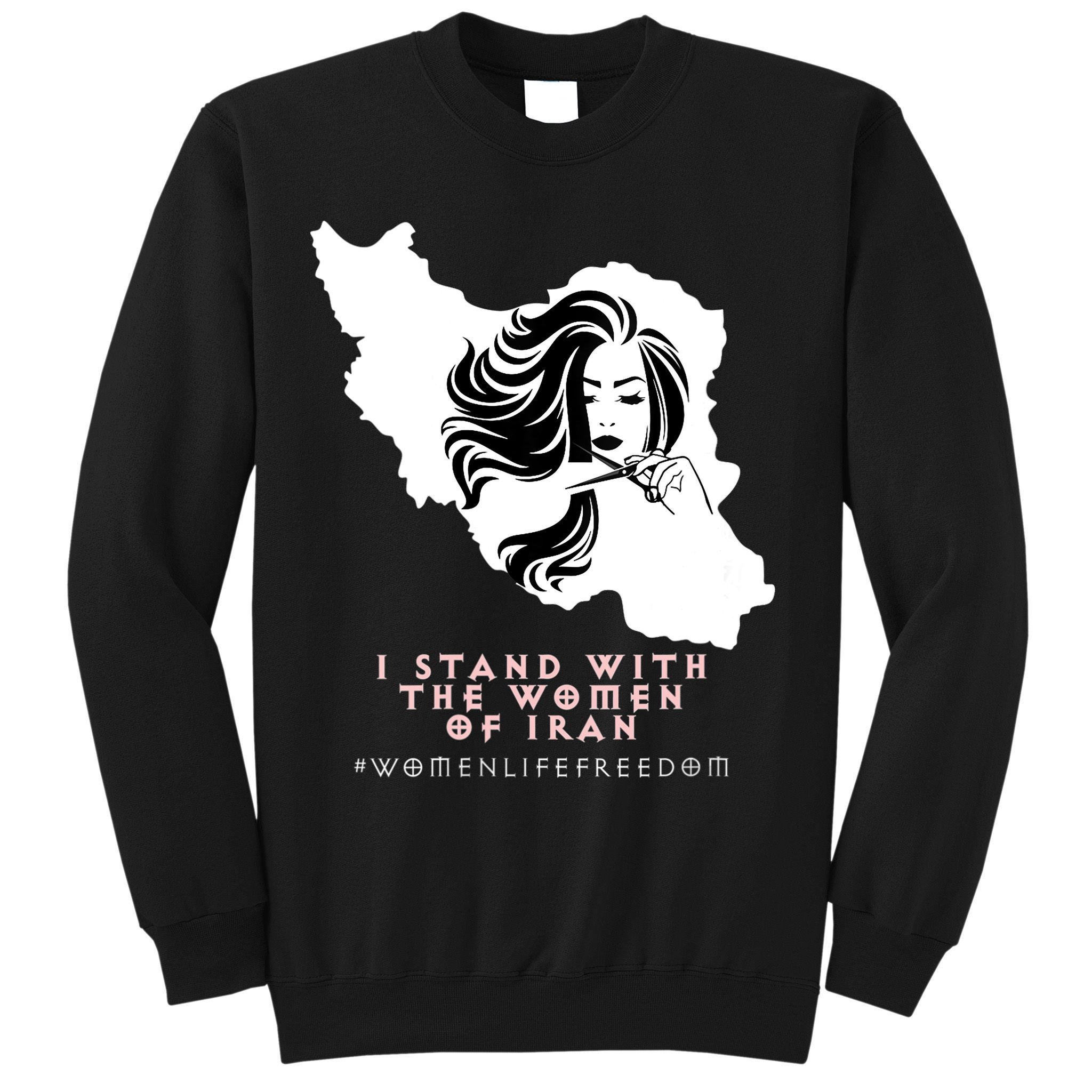 Womens Iran Map, I STAND WITH WOMEN OF IRAN Support Iranian Women Sweatshirt