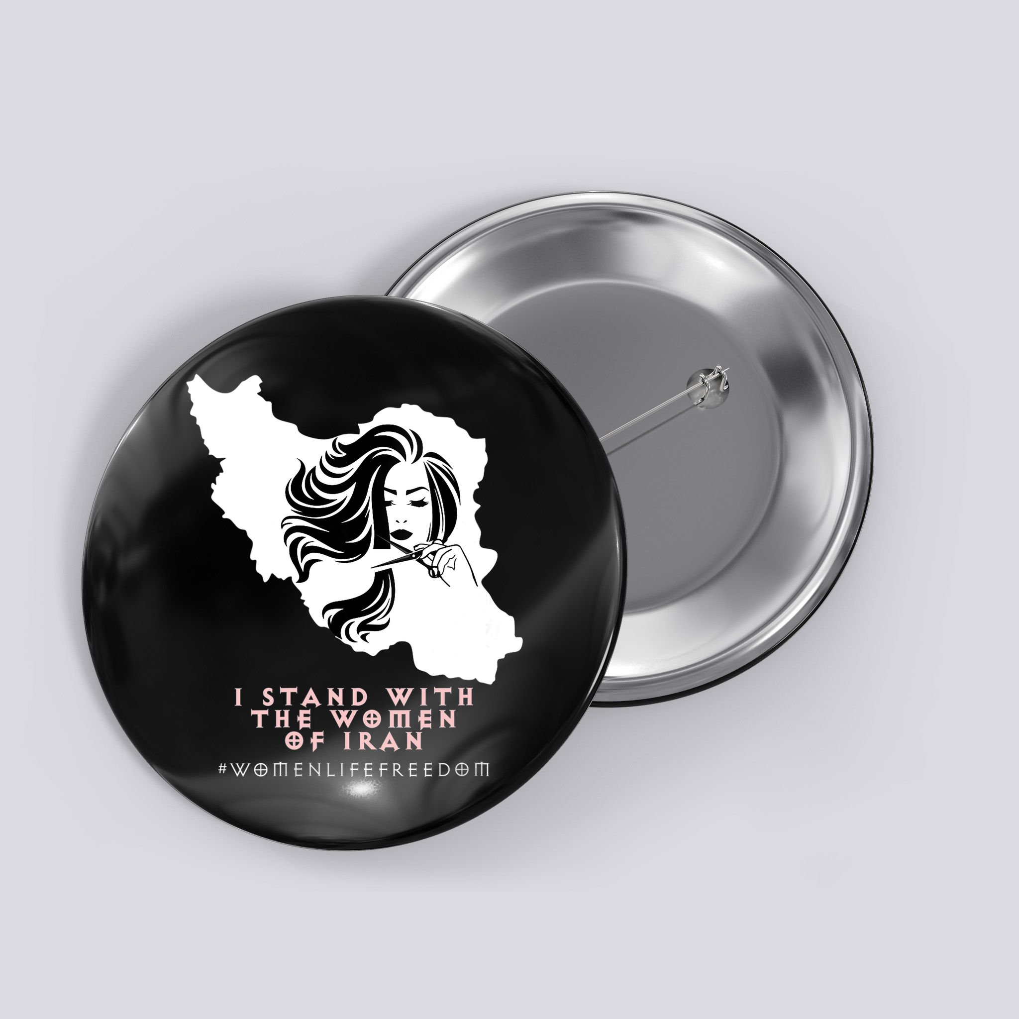 Womens Iran Map, I STAND WITH WOMEN OF IRAN Support Iranian Women Button
