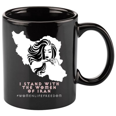 Womens Iran Map, I STAND WITH WOMEN OF IRAN Support Iranian Women 11oz C Handle Ceramic Mug