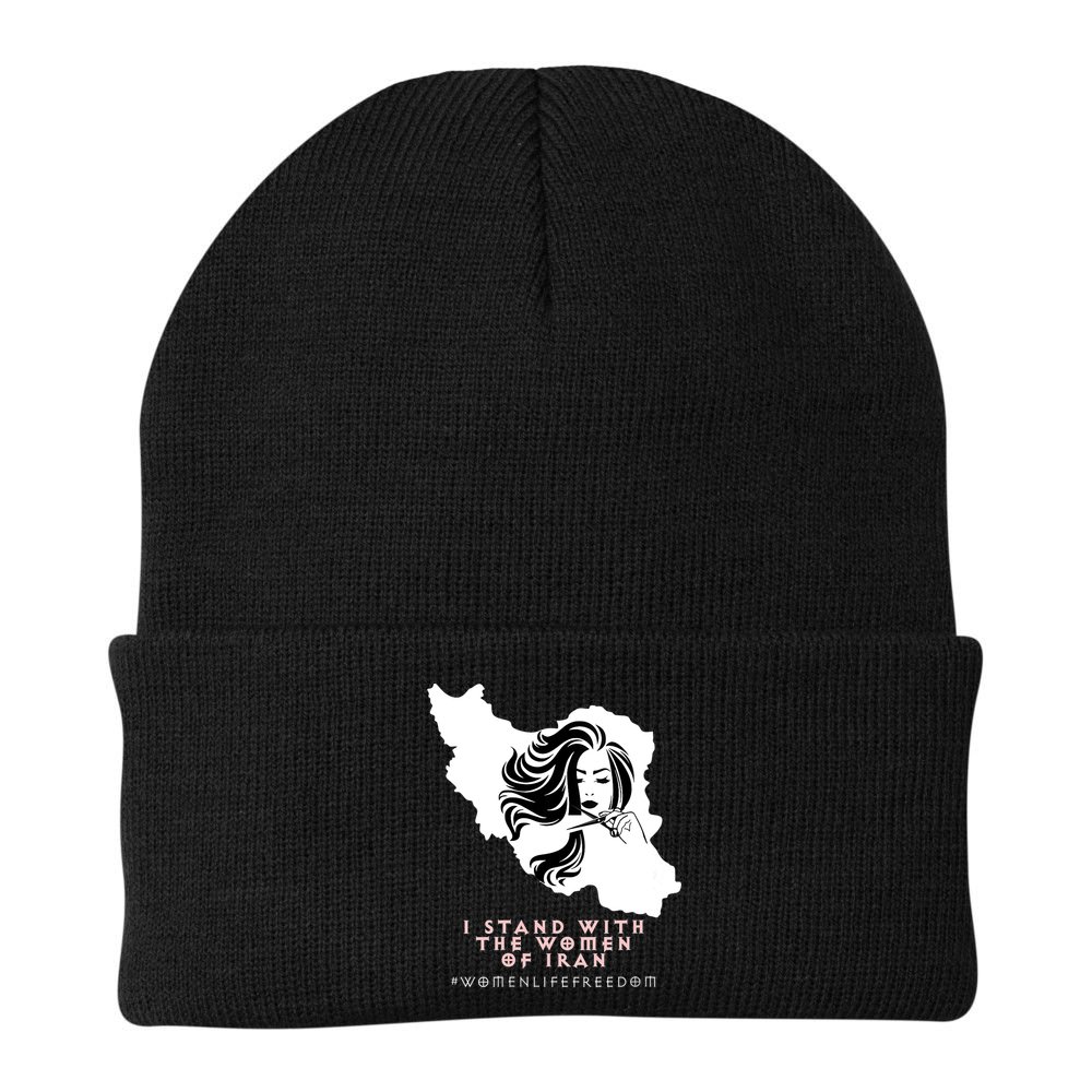 Womens Iran Map, I STAND WITH WOMEN OF IRAN Support Iranian Women Beanie