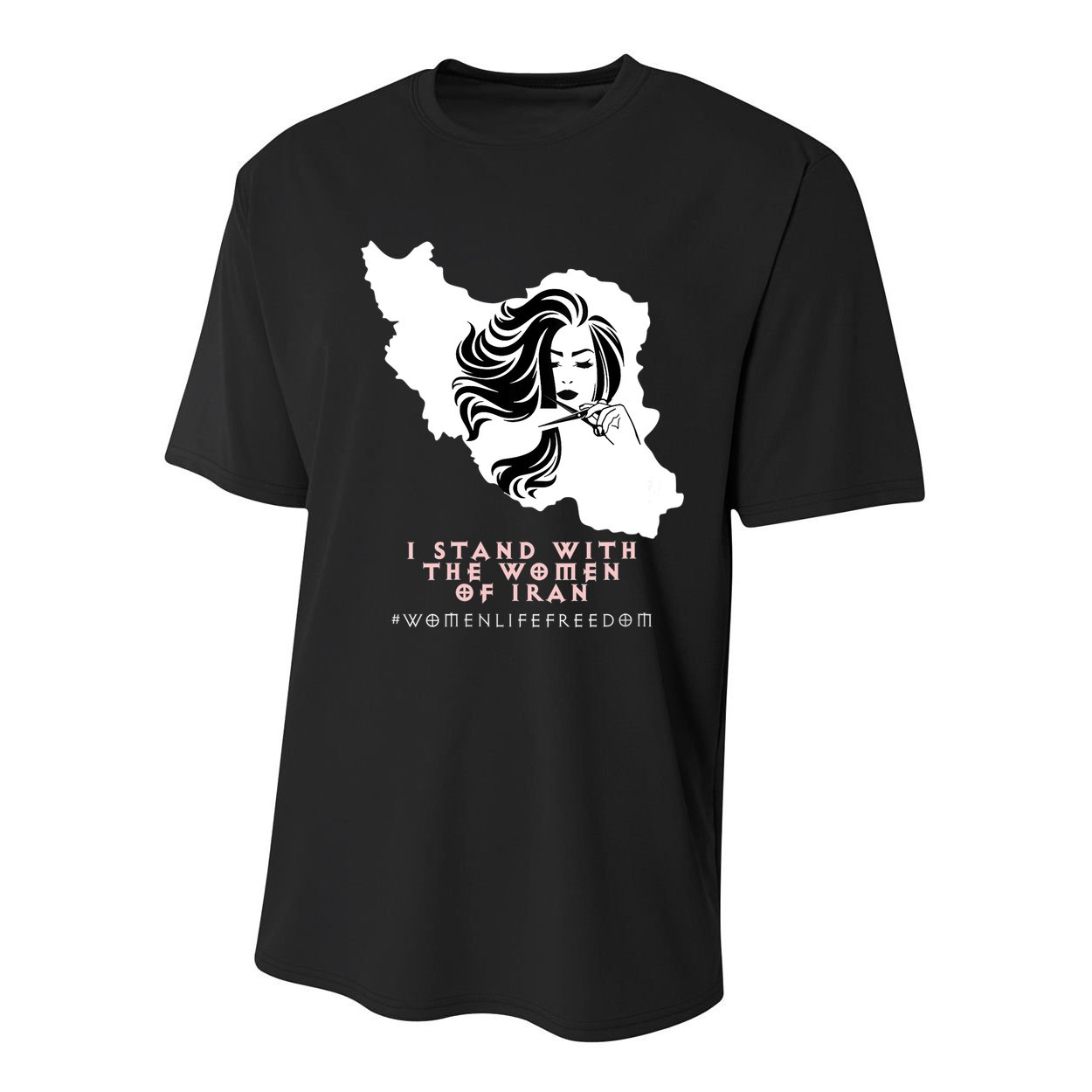 Womens Iran Map, I STAND WITH WOMEN OF IRAN Support Iranian Women Youth Performance Sprint T-Shirt