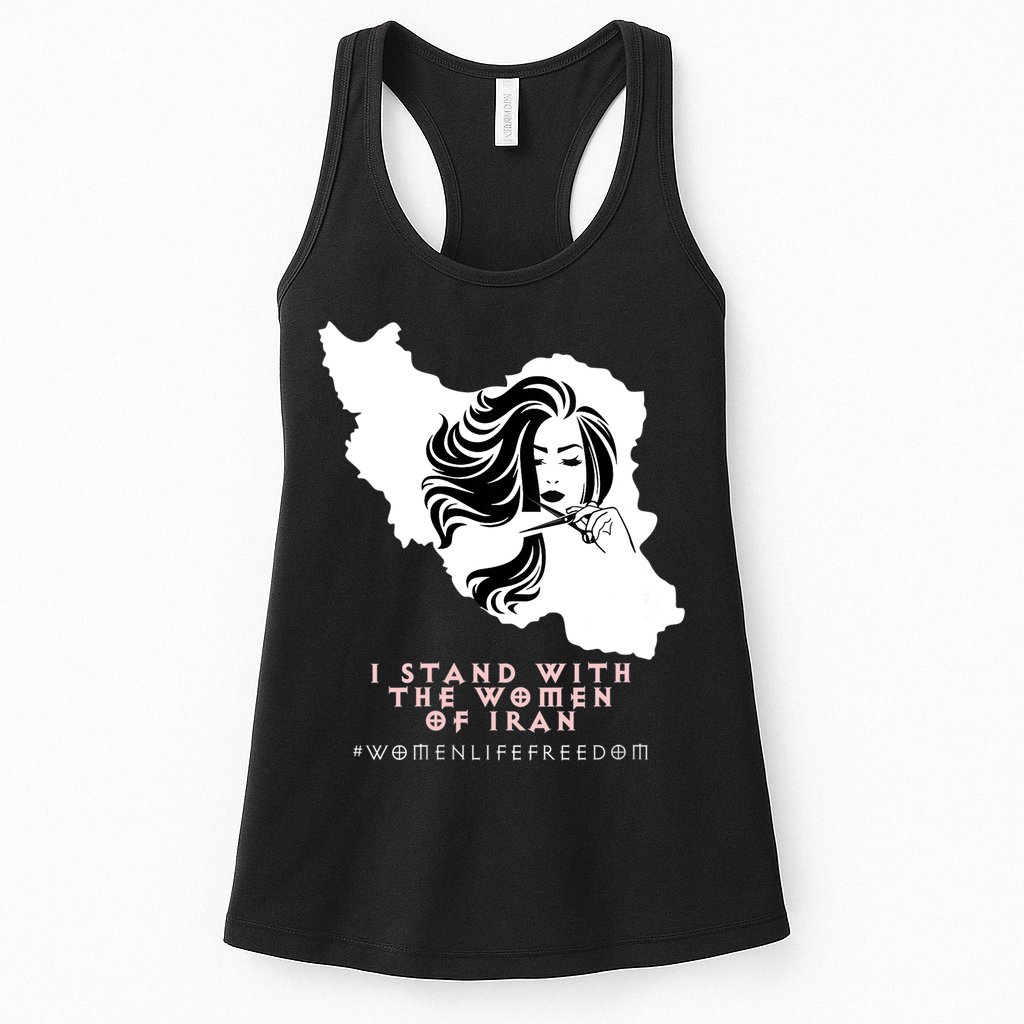 Womens Iran Map, I STAND WITH WOMEN OF IRAN Support Iranian Women Womens Tank Top