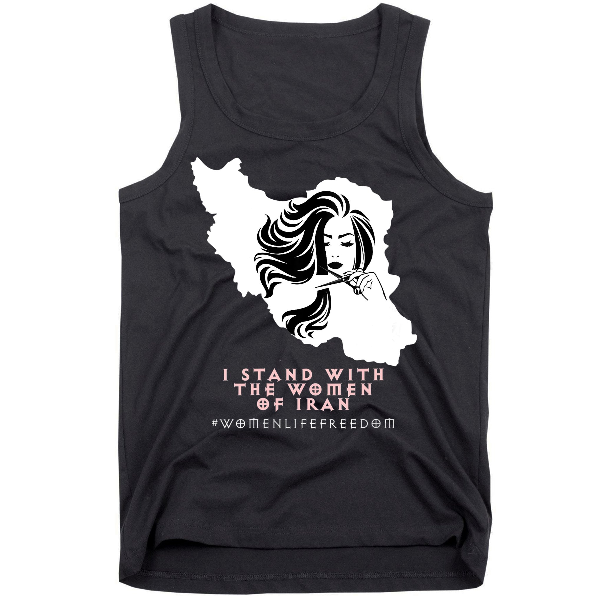 Womens Iran Map, I STAND WITH WOMEN OF IRAN Support Iranian Women Tank Top
