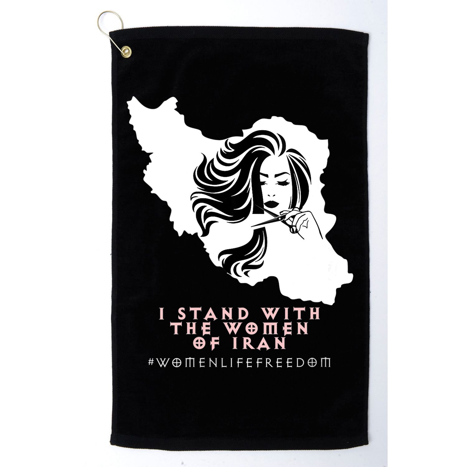 Womens Iran Map, I STAND WITH WOMEN OF IRAN Support Iranian Women Golf Towel