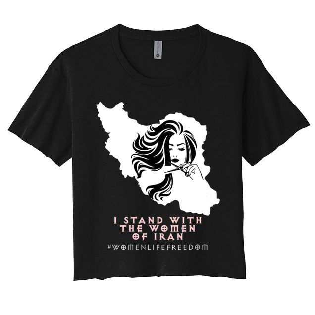 Womens Iran Map, I STAND WITH WOMEN OF IRAN Support Iranian Women Crop Top