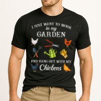 Work In My Garden Hangout With My Chickens Funny Gardening Cooling Performance Crew T-Shirt