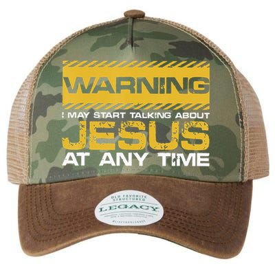 Warning I May Start Talking About Jesus Christian Jesus Legacy Tie Dye Trucker Hat