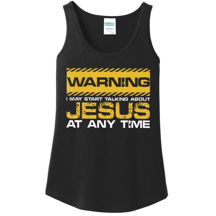 Warning I May Start Talking About Jesus Christian Jesus Ladies Essential Tank