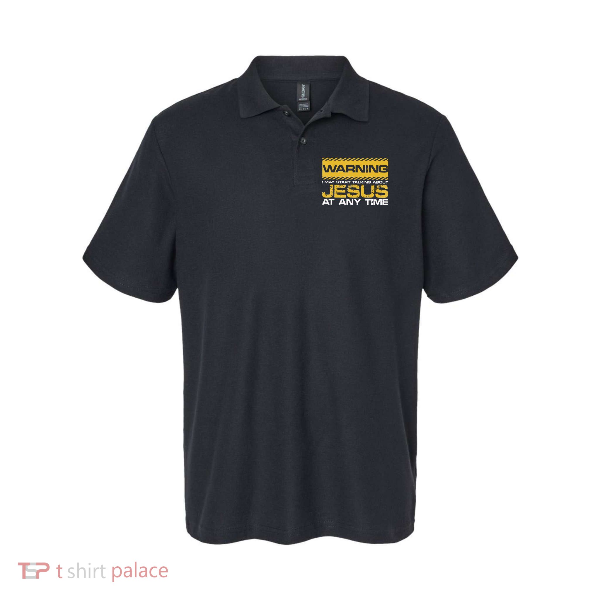 Warning I May Start Talking About Jesus Christian Jesus Polo