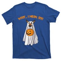 Woof I Mean Boo German Shepherd Dog Ghost Funny Halloween Raglan Baseball T-Shirt