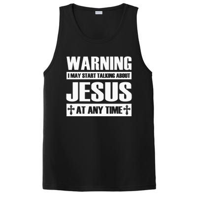 Warning I May Start Talking About Jesus PosiCharge Competitor Tank