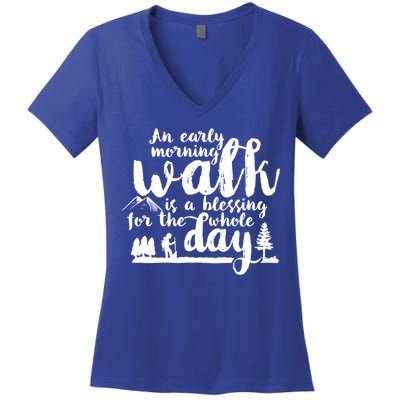 Walking Inspirational Motivational Workout Exercise Quote Gift Women's V-Neck T-Shirt