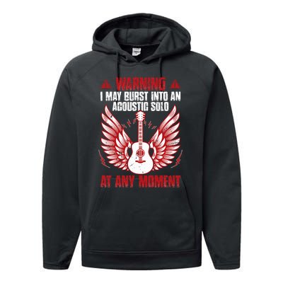 Warning I May Burst Into An Acoustic Solo Indie Folk Music Performance Fleece Hoodie