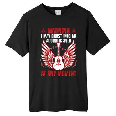 Warning I May Burst Into An Acoustic Solo Indie Folk Music Tall Fusion ChromaSoft Performance T-Shirt