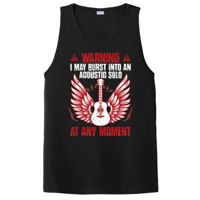 Warning I May Burst Into An Acoustic Solo Indie Folk Music PosiCharge Competitor Tank