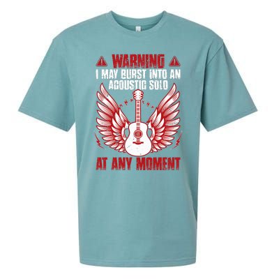 Warning I May Burst Into An Acoustic Solo Indie Folk Music Sueded Cloud Jersey T-Shirt