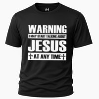 Warning I May Start Talking About Jesus Cooling Performance Crew T-Shirt