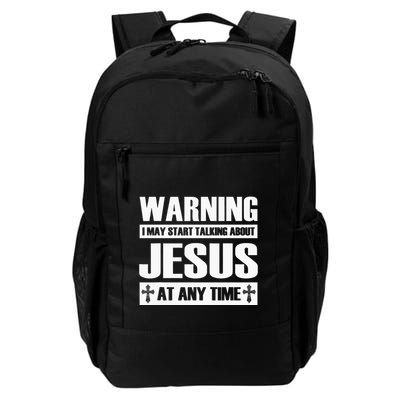 Warning I May Start Talking About Jesus Backpack