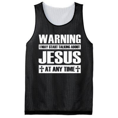 Warning I May Start Talking About Jesus Mesh Reversible Basketball Jersey Tank