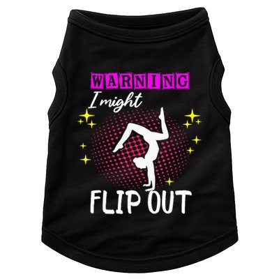 Warning I Might Flip Out Funny Gymnast Cheerleading Doggie Tank