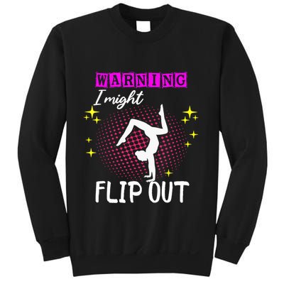 Warning I Might Flip Out Funny Gymnast Cheerleading Sweatshirt