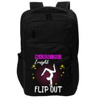 Warning I Might Flip Out Funny Gymnast Cheerleading Impact Tech Backpack