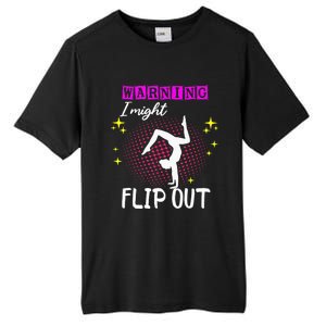 Warning I Might Flip Out Funny Gymnast Cheerleading Tall Fusion ChromaSoft Performance T-Shirt