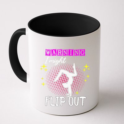 Warning I Might Flip Out Funny Gymnast Cheerleading Mug