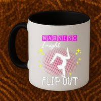 Warning I Might Flip Out Funny Gymnast Cheerleading Mug
