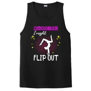 Warning I Might Flip Out Funny Gymnast Cheerleading PosiCharge Competitor Tank