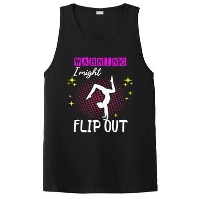 Warning I Might Flip Out Funny Gymnast Cheerleading PosiCharge Competitor Tank