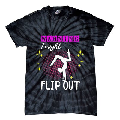 Warning I Might Flip Out Funny Gymnast Cheerleading Tie-Dye T-Shirt