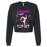 Warning I Might Flip Out Funny Gymnast Cheerleading Cropped Pullover Crew