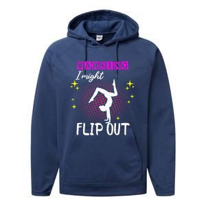 Warning I Might Flip Out Funny Gymnast Cheerleading Performance Fleece Hoodie